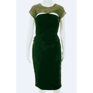 GULSHACHERELI Sage Black Cutout Silk Dress SZ 4
